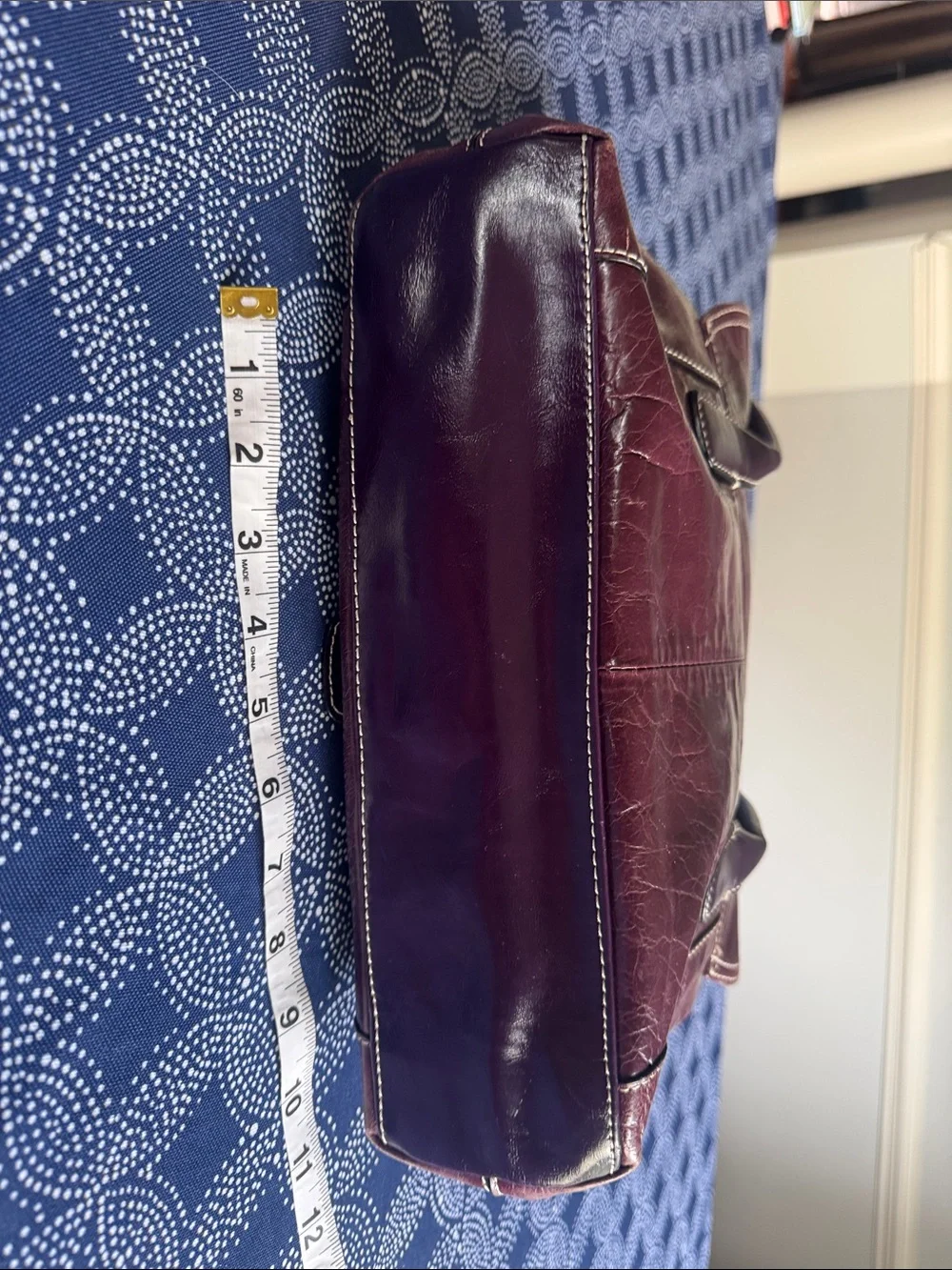 Gianni Bernini Women's Leather Satchel Handbag in Deep Burgundy